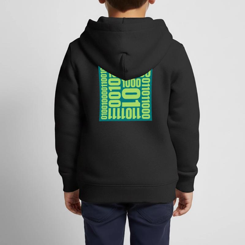 Binary Code Program Language Kids Premium Organic Zip-up Hoodie