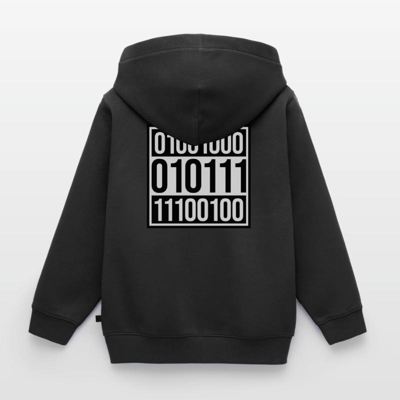 Binär Code Programm Sprache Kinder Premium Organic Zip Hoodie