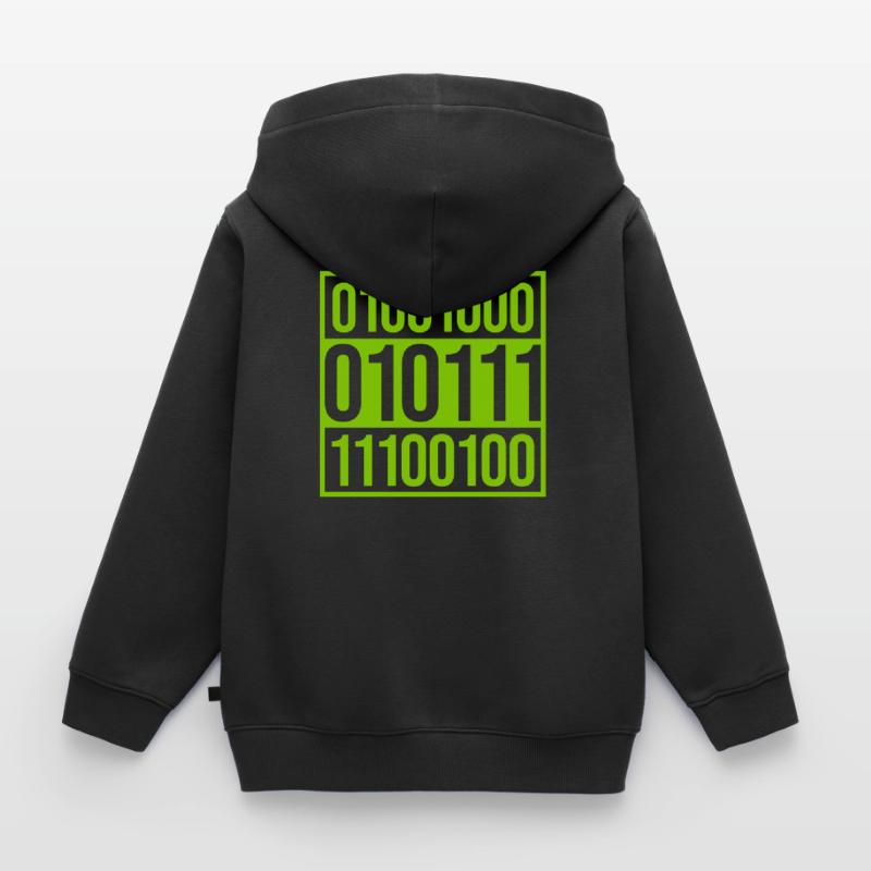 Binär Code Programm Sprache Kinder Premium Organic Zip Hoodie