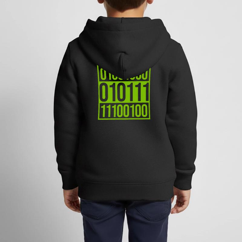 Langage de programme de code binaire Sweat Premium à capuche zippé enfant bio