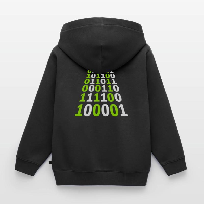 Langage de programme de code binaire Sweat Premium à capuche zippé enfant bio