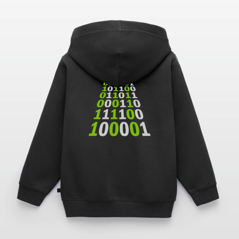Langage de programme de code binaire Sweat Premium à capuche zippé enfant bio