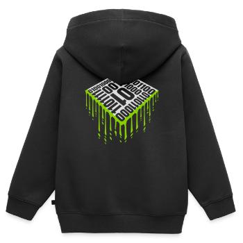 Binary Code Program Language - Kids Premium Organic Zip-up Hoodie - black - Back - AI Model Kid Male (0cm)