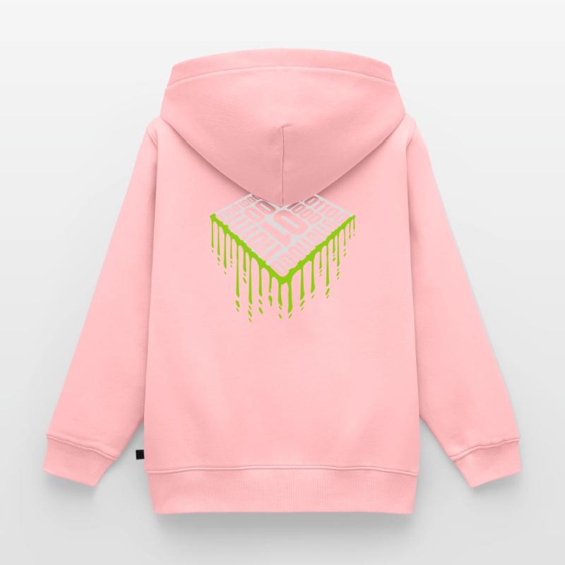 Langage de programme de code binaire Sweat Premium à capuche zippé enfant bio