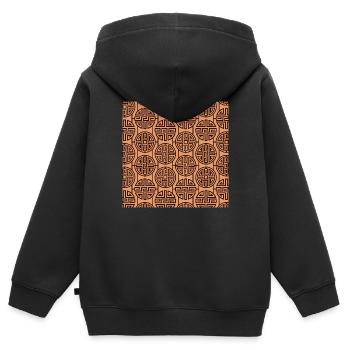 Chinese pattern - Kids Premium Organic Zip-up Hoodie - black - Back - AI Model Kid Male (0cm)