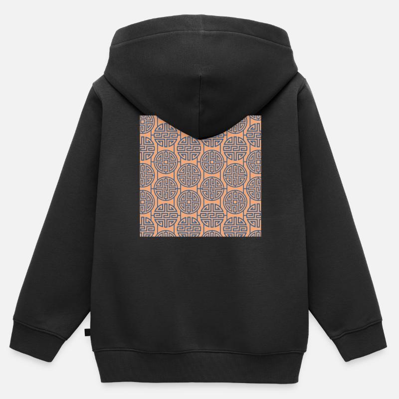 Modèle chinois - Sweat Premium à capuche zippé enfant bio - noir