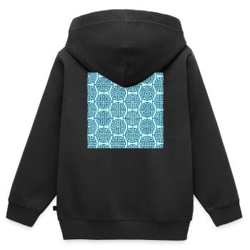 Chinese pattern - Kids Premium Organic Zip-up Hoodie - black - Back - AI Model Kid Male (0cm)