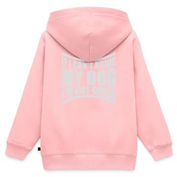 Citation Apportez mon chien - Sweat Premium à capuche zippé enfant bio - rose - Dos - AI Model Kid Female (0cm)