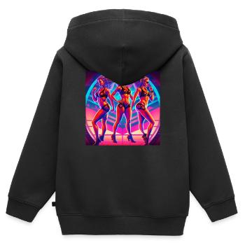 Babes - Kinder Premium Organic Zip Hoodie - Schwarz - Hinten - AI Model Kid Male (0cm)