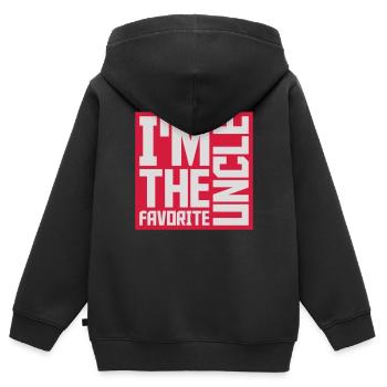 im the favorite uncle - Kinder Premium Organic Zip Hoodie - Schwarz - Hinten - AI Model Kid Male (0cm)