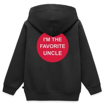 im the favorite uncle - Kinder Premium Organic Zip Hoodie - Schwarz - Hinten - AI Model Kid Male (0cm)