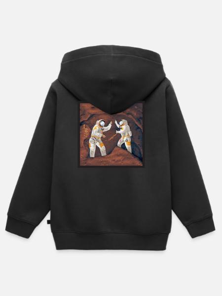Höhlenmalerei - Kinder Premium Organic Zip Hoodie - Schwarz