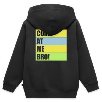 come at me bro - Kinder Premium Organic Zip Hoodie - Schwarz - Hinten - AI Model Kid Male (0cm)