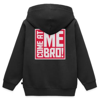 come at me bro - Kinder Premium Organic Zip Hoodie - Schwarz - Hinten - AI Model Kid Male (0cm)
