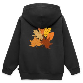 Automne - Sweat Premium à capuche zippé enfant bio - noir - Dos - AI Model Kid Male (0cm)
