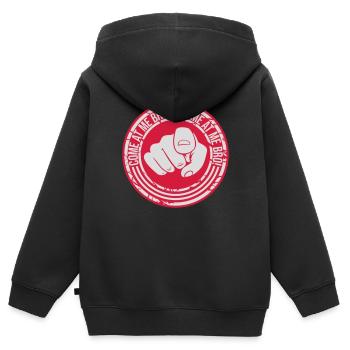 come at me bro - Kinder Premium Organic Zip Hoodie - Schwarz - Hinten - AI Model Kid Male (0cm)