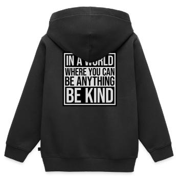 you can be kind - Kinder Premium Organic Zip Hoodie - Schwarz - Hinten - AI Model Kid Male (0cm)