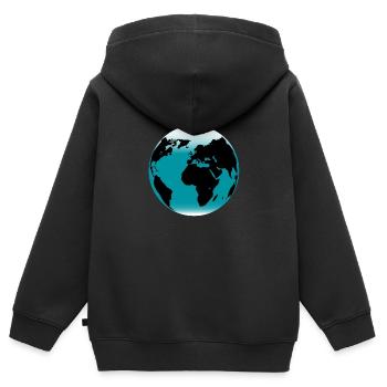 Der Planet Erde - Kinder Premium Organic Zip Hoodie - Schwarz - Hinten - AI Model Kid Male (0cm)