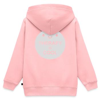 la thérapie est cool Citation - Sweat Premium à capuche zippé enfant bio - rose - Dos - AI Model Kid Female (0cm)