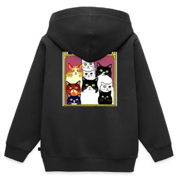 Group photo - Kids Premium Organic Zip-up Hoodie - black - Back - AI Model Kid Male (0cm)