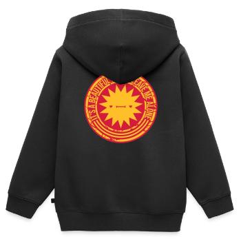 leave me alone day - Kinder Premium Organic Zip Hoodie - Schwarz - Hinten - AI Model Kid Male (0cm)