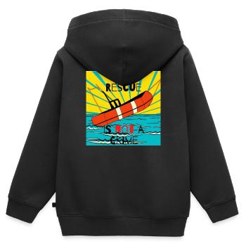Seenotrettung ist kein Verbrechen - Kinder Premium Organic Zip Hoodie - Schwarz - Hinten - AI Model Kid Male (0cm)