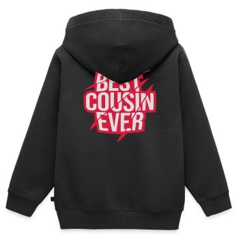 best cousin ever Zitat - Kinder Premium Organic Zip Hoodie - Schwarz - Hinten - AI Model Kid Male (0cm)