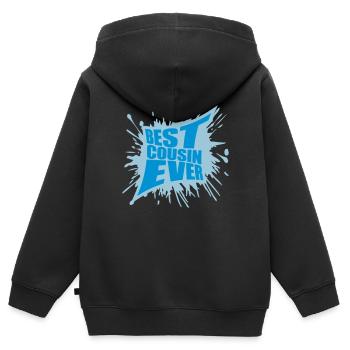 best cousin ever Zitat - Kinder Premium Organic Zip Hoodie - Schwarz - Hinten - AI Model Kid Male (0cm)