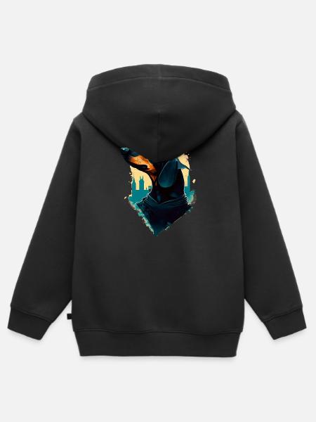 Städtisch - Kinder Premium Organic Zip Hoodie - Schwarz