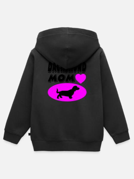 Dackel - Kinder Premium Organic Zip Hoodie - Schwarz