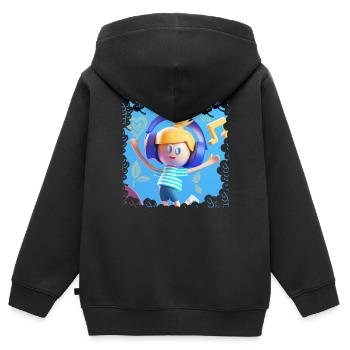 LUSTIGE MUSIK 3 - Kinder Premium Organic Zip Hoodie - Schwarz - Hinten - AI Model Kid Male (0cm)