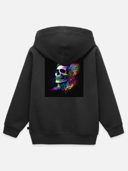 Goa Skull - Kinder Premium Organic Zip Hoodie - Schwarz