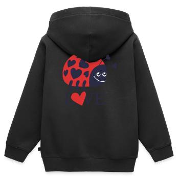 love bug - Liebeskäfer - Kinder Premium Organic Zip Hoodie - Schwarz - Hinten - AI Model Kid Male (0cm)