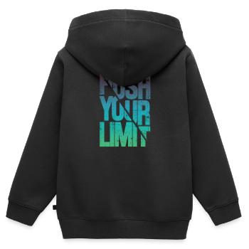 Push your limit - Kids Premium Organic Zip-up Hoodie - black - Back - AI Model Kid Male (0cm)