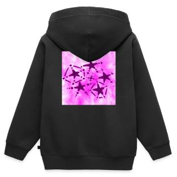 5 STARS SMILING LILAC - Kids Premium Organic Zip-up Hoodie - black - Back - AI Model Kid Male (0cm)