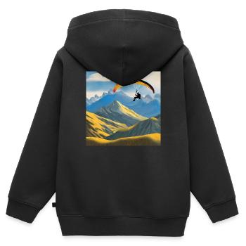 Himalaya-Höhen - Kinder Premium Organic Zip Hoodie - Schwarz - Hinten - AI Model Kid Male (0cm)