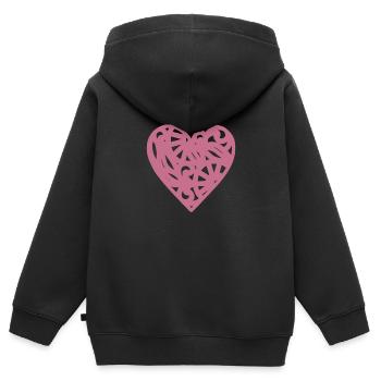 Heart - Kids Premium Organic Zip-up Hoodie - black - Back - AI Model Kid Male (0cm)