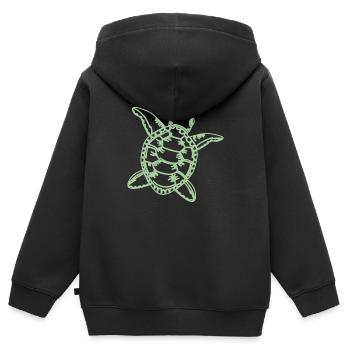 Schildkröte in Grün - Kinder Premium Organic Zip Hoodie - Schwarz - Hinten - AI Model Kid Male (0cm)