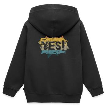 Yes Retro vintage - Kinder Premium Organic Zip Hoodie - Schwarz - Hinten - AI Model Kid Male (0cm)