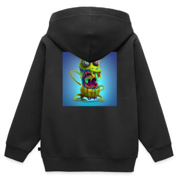 Grünes schleimiges Monster Design - Kinder Premium Organic Zip Hoodie - Schwarz - Hinten - AI Model Kid Male (0cm)