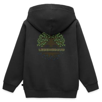 Lebensbaum - Kinder Premium Organic Zip Hoodie - Schwarz - Hinten - AI Model Kid Male (0cm)