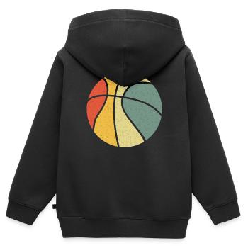 Basketball vintage retro - Kinder Premium Organic Zip Hoodie - Schwarz - Hinten - AI Model Kid Male (0cm)
