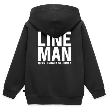 Lineman Quarterback Sicherheit - Kinder Premium Organic Zip Hoodie - Schwarz - Hinten - AI Model Kid Male (0cm)