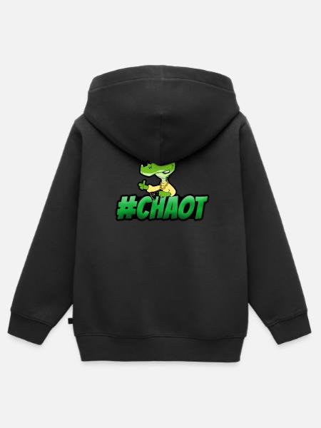#Chaot - Kinder Premium Organic Zip Hoodie - Schwarz