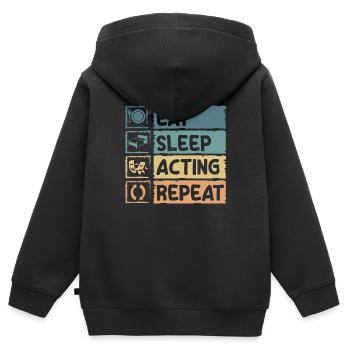 Schauspieler Probe Komödie Oper - Kinder Premium Organic Zip Hoodie - Schwarz - Hinten - AI Model Kid Male (0cm)