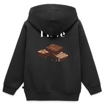 I love brownies - Kinder Premium Organic Zip Hoodie - Schwarz - Hinten - AI Model Kid Male (0cm)