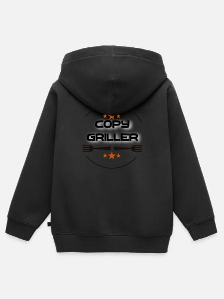 Copy Griller - Kinder Premium Organic Zip Hoodie - Schwarz