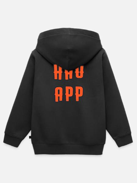 Hau App - Kinder Premium Organic Zip Hoodie - Schwarz
