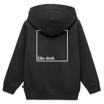 Vibe-Check - Kinder Premium Organic Zip Hoodie - Schwarz - Hinten - AI Model Kid Male (0cm)