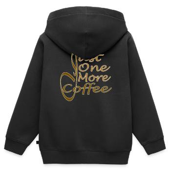 Nur noch ein Kaffee - Nur noch ein Kaffee - Kinder Premium Organic Zip Hoodie - Schwarz - Hinten - AI Model Kid Male (0cm)